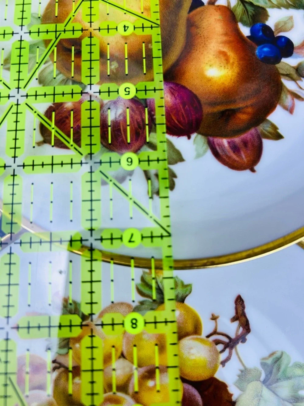 Vintage Mitterteich Bavaria Fruit Plates Set‎ of 6 Gold Rim German Porcelain